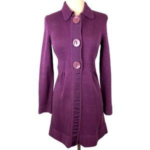 Boden | Plum Sweater Dress Coat Sz 4